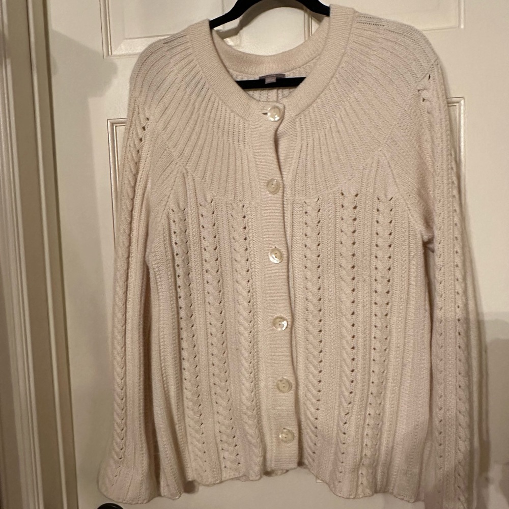 J Jill cardigan sweater size large cream color